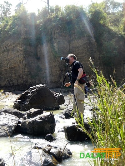 A photographer at Pongour falls